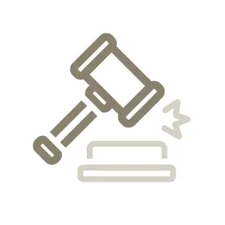 An icon of a gavel hitting a sounding block to represent MMRBH Law Office's mass tort lawsuit services.