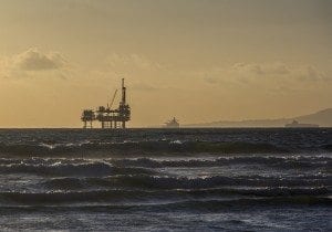 oil platform off coast